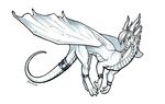 claws digital_media_(artwork) dragon female feral horn membranous_wings minerea scalie simple_background smile solo western_dragon white_background wings 