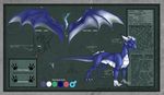  animal_genitalia claws digital_media_(artwork) dragon english_text feral hi_res horn male membranous_wings minerea scalie sheath solo spines standing stanidng text wings 