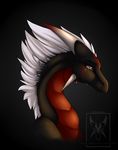  black_background black_scales digital_media_(artwork) dragon hair headshot_portrait horn minera_(pinkdragonlove) minerea portrait scales simple_background solo white_hair yellow_eyes 