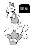  anthro bea_(nitw) black_and_white blush bottomless bra breasts cat clothed clothing crocodile crocodilian cunnilingus dialogue duo english_text feline female female/female greyscale hand_on_neck interspecies licking looking_down mae_(nitw) mammal monochrome navel night_in_the_woods non-mammal_breasts oral pashoo raised_leg reptile scalie sex shirt simple_background speech_bubble spread_legs spreading tank_top text tongue tongue_out underwear vaginal white_background 