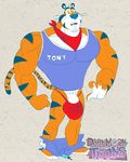 anthro blu3danny bulge clothed clothing darkmoontoons feline frosted_flakes hi_res hyper hyper_muscles male mammal muscular muscular_male penis shirt solo tank_top tiger tony_the_tiger underwear 