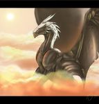  black_bars digital_media_(artwork) dragon feral hi_res horn membranous_wings minerea solo spines wings 