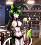  anthro bar breasts dragon drinking feline female fuvi hi_res hybrid lion mammal solo trix_avenda 