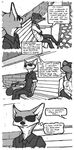  bench canine comic dialogue disney duke_weaselton eyewear fox hi_res luraiokun male mammal mustelid nick_wilde sunglasses weasel zootopia 