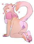  &lt;3 2017 4_toes absurd_res anthro blonde_hair bottomless breasts butt cat claws clothed clothing colored_nails delsin_(jush) dildo ear_piercing earbuds feline female fur hair half-closed_eyes headphones hi_res jush kneeling long_hair mammal masturbation partially_clothed pawpads paws penetration piercing pink_pawpads raised_shirt raised_tail sex_toy side_view simple_background slightly_chubby solo toes toying_self vaginal vaginal_masturbation vaginal_penetration white_background yellow_fur 