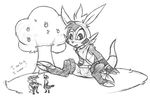  3_toes 4_fingers anthro braixen chespin clothed clothing dewott digital_drawing_(artwork) digital_media_(artwork) dipstick_tail dragga english_text gloves_(marking) growth looking_at_another looking_down macro markings multicolored_tail nintendo pok&eacute;mon pok&eacute;mon_(species) pok&eacute;morph raised_eyebrow raised_inner_eyebrows simple_background sitting sketch socks_(marking) staff standing text toes tree video_games white_background 