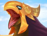  avian azir_(lol) league_of_legends male open_mouth riot_games saliva solo that_kei_guy tongue video_games 
