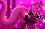  2017 absurd_res anthro big_breasts big_butt breasts butt clothed clothing digital_media_(artwork) dragon female hi_res horn interstellar_demon_stripper open_mouth reptile rick_and_morty scalie solo sunlover611 
