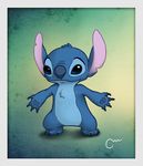  2011 4_fingers 4_toes alien blue_claws blue_eyes blue_fur blue_nose border chest_tuft claws digital_media_(artwork) disney experiment_(species) fur head_tuft lilo_and_stitch looking_at_viewer marzzel notched_ear simple_background smile stitch textured_background toes tuft watermark white_border 