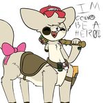  ambiguous_gender amputee baseball_bat bow canine christmas_lights clay_(piebunny) energy_drink eyes_closed fennec fox gun lights mammal monster_energy_drink open_mouth piebunny potion ranged_weapon saddle solo taur weapon 