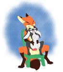  2017 abdominal_bulge animal_genitalia animal_penis anthro balls breasts canine canine_penis chair chair_position disney duo erection eyes_closed female fox from_behind_position imminent_knotting knot lagomorph larger_male male male/female male_penetrating mammal merffle nick_wilde nipples nude open_mouth penetration penis pussy rabbit sex sitting sitting_on_knot size_difference smile spread_legs spreading vaginal vaginal_penetration zootopia 