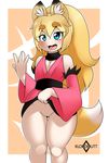  blush canine clothed clothing female fox japanese_clothing kimono kloudmutt lift_(disambiguation) mammal pussy solo 