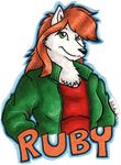  2011 anthro breasts canine clothed clothing code_name:_hunter female fur green_eyes hollyann mammal ruby_pyrenees solo white_fur 
