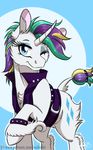  2017 bracelet clothing cutie_mark equine female friendship_is_magic hi_res horn inuhoshi-to-darkpen jacket jewelry leather leather_jacket mammal mohawk my_little_pony one_eye_closed raripunk rarity_(mlp) solo unicorn wink 