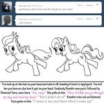  angry bitterplaguerat black_and_white crown dialogue diamond_tiara_(mlp) earth_pony english_text equine friendship_is_magic horse mammal monochrome my_little_pony pegasus pony rumble_(mlp) scared text tiara wings 