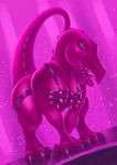  2017 absurd_res anthro breasts dinosaur female hi_res interstellar_demon_stripper non-mammal_breasts pink_theme reptile rick_and_morty scalie solo stripper thick_thighs unknown_artist voluptuous 