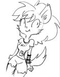  anthro black_and_white breasts canine clothing english_text eyelashes female ghoul_school hair mammal monochrome scooby-doo_(series) shirt smile solo text tjpones torn_clothing were werewolf winnie_werewolf 