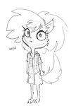 anthro barefoot black_and_white canine claws eyelashes female flannel ghoul_school hair mammal monochrome scooby-doo_(series) solo tjpones toe_claws were werewolf winnie_werewolf 