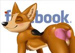  &lt;3 anthro balls biscuit_(facebook) black_fur black_nose brown_fur butt canine corgi dog eyes_closed facebook fur inner_ear_fluff male mammal multi_colored_fur pink_fur presenting smile solo sticker tan_fur 