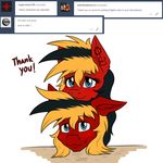  black_hair blonde_hair blue_eyes blush duo english_text equine fan_character female feral fur gear_(mlp) hair horse male mammal my_little_pony pony red_fur text tumblr twotail813 twotail_(mlp) 