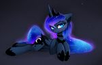  blue_eyes blue_fur cutie_mark equine female feral friendship_is_magic fur hi_res hooves horn lying magnaluna mammal my_little_pony princess_luna_(mlp) simple_background smile solo winged_unicorn wings 