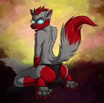  anthro bulge butt canine clothed clothing male mammal solo topless underwear wolf xexus 