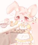  1girl apron artist_request character_request cookies furry open_mouth paperman pink_hair rabbit smile solo 