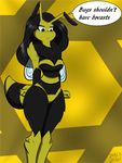  2017 anthro arthropod bee black_hair breasts digital_media_(artwork) english_text featureless_breasts featureless_crotch female hair infinitedge2u insect nude simple_background solo text wide_hips 