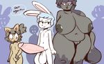  2017 angstrom anthro balls big_balls big_breasts big_penis blush breasts embarrassed erection eyeshadow female fur hair half-closed_eyes huge_balls huge_breasts huge_penis hyper lagomorph larger_female lipstick makeup male mammal marco_(angstrom) nipples nude penis pussy rabbit size_difference smaller_male surprise thick_penis thick_thighs voluptuous white_fur wide_hips 