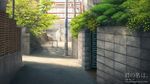  copyright_name dappled_sunlight day deviantart_username fence highres kimi_no_na_wa no_humans outdoors plant power_lines qs2435 railing road scenery shade stairs stone_wall street sunlight telephone_pole town tree wall wallpaper wooden_fence 