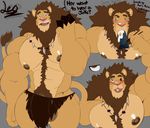  2017 abs alternate_version_available anthro baconking balls better_version_at_source biceps blush body_hair card chest_tuft chopsticks clothed clothing digital_media_(artwork) eating egg english_text feline fish flaccid happy happy_trail hi_res huge_muscles hyper jewelry lion looking_at_viewer looking_back male mammal mane marine muscular necklace nipples one_eye_closed pecs penis pubes quads salute skimpy smile solo standing stocky text thong tongue tongue_out topless tuft waving wink 