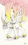  2017 angry cutie_mark equine feathered_wings feathers female feral fire friendship_is_magic hooves horn mammal my_little_pony princess_celestia_(mlp) solo standing traditional_media_(artwork) underpable white_feathers winged_unicorn wings 