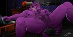  2017 abs anthro bernard_(ok_k.o.!_lbh) biceps big_muscles canine cartoon_network chest_tuft fur jrbart male mammal muscular nipples nude ok_k.o.!_let&#039;s_be_heroes pecs penis purple_fur solo teeth tuft vein veiny_penis were werewolf 