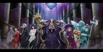  4boys ainz_ooal_gown albedo androgynous arm_behind_back asakurashinji aura_bella_fiora beard black_gloves black_hair black_shirt black_wings blonde_hair blue_eyes bow breasts brown_eyes brown_gloves choker cleavage cocytus_(overlord) collarbone crossdressing crossed_arms demiurge demon_wings dress elbow_gloves eyebrows_visible_through_hair facial_hair fangs formal glasses gloves gothic_lolita green_eyes grey_neckwear grin hair_between_eyes hair_bow hairband halberd heterochromia highres holding holding_staff holding_umbrella holding_weapon horns indoors jacket jewelry lolita_fashion lolita_hairband long_dress long_hair looking_at_viewer mare_bello_fiore medium_breasts miniskirt multiple_boys multiple_girls mustache necktie open_mouth otoko_no_ko overlord_(maruyama) panties pants pleated_skirt pointy_ears polearm purple_dress purple_umbrella purple_wings red_eyes red_jacket red_neckwear red_pants ribbon-trimmed_legwear ribbon_trim ring sebas_tian shalltear_bloodfallen shirt short_hair silver_hair skirt skull sleeveless sleeveless_dress smile sparkle spiked_hair staff standing striped striped_bow tail thighhighs umbrella underwear vampire vertical-striped_jacket vertical-striped_pants vertical_stripes very_long_hair weapon white_dress white_gloves white_jacket white_legwear white_panties white_shirt white_skirt wings yellow_eyes zettai_ryouiki 