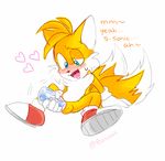  &lt;3 anthro balls blush bunonii canine fox looking_pleasured male mammal masturbation miles_prower mostly_nude penetrable_sex_toy penile_masturbation penis sex_toy simple_background sitting solo sonic_(series) stated_homosexuality white_background 