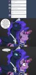  2017 ask_blog blue_eyes blush book clothing comic crown dialogue duo english_text equine eyeshadow fangs female friendship_is_magic hair horn makeup mammal my_little_pony nightmare_moon_(mlp) purple_eyes purple_hair question silfoe slit_pupils text tumblr twilight_sparkle_(mlp) unicorn uniform 