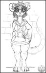  clothing female freckles hoodie mammal michelle_sterling mike_argentum_(artist) piercing rat rodent sketch solo triforce 