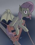  2017 bat_pony cutie_mark feral flutterbat_(mlp) fluttershy_(mlp) forked_tongue friendship_is_magic hair hi_res hooves looking_at_viewer macro my_little_pony open_mouth outside rapidstrike sitting tongue tongue_out wings 