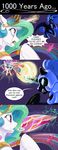  2017 armor comic dialogue duo elements_of_harmony english_text equine female friendship_is_magic helmet horn magic mammal my_little_pony nightmare_moon_(mlp) princess_celestia_(mlp) sibling silfoe sisters tears text winged_unicorn wings 