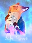  2017 3:4 abstract_background anthro black_nose bracelet canine clothed clothing digital_drawing_(artwork) digital_media_(artwork) dipstick_ears disney duo ears_down embrace english_text eyes_closed female fox fur grey_fur hi_res jewelry judy_hopps lagomorph male mammal nick_wilde orange_fur pink_nose rabbit romantic_couple text thewinterbunny watermark zootopia 