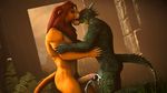  2017 3d_(artwork) abs animal_genitalia anthro anthro_on_anthro anthrofied argonian crossover cum cum_on_leg cum_on_penis digital_media_(artwork) disney embrace eyes_closed feline forest fox_whisper85 frottage grass horn interspecies kissing kneeling larger_male male male/male mammal muscular muscular_male penis ruins scalie sex simba size_difference skyrim smaller_male source_filmmaker the_elder_scrolls the_lion_king tree video_games 