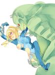  blush breasts kraid metroid monster nintendo rape saliva samus_aran tears torn_clothes zero_suit 