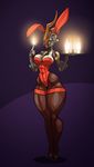  breasts candle cybernetics cyborg ember_(warframe) female fishnet huge_thighs hybrid limebreaker machine mask solo standing thick_thighs video_games voluptuous warframe wide_hips 