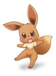  2017 ambiguous_gender big_eyes blush chibi cute eevee featureless_crotch front_view happy kitsutsukanai looking_at_viewer neck_tuft nintendo open_mouth pok&eacute;mon pok&eacute;mon_(species) simple_background smile solo standing tuft video_games white_background 