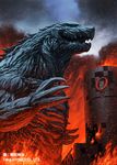  building city destruction dinosaur fire giant_monster godzilla godzilla:_monster_planet godzilla_(series) kaijuu monster mutant official_art polygon_pictures spikes toho_(film_company) yuji_kaida 