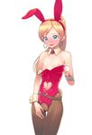  :d animal_ears anlucea bangs bar_censor bare_arms bare_shoulders belt black_legwear blonde_hair blue_eyes blush censored collarbone cowboy_shot crotchless_clothes double_bun dragon_quest dragon_quest_x fake_animal_ears flat_chest full-face_blush hairband heart_cutout highres leotard long_hair looking_at_viewer mole mole_under_mouth navel navel_cutout nipples open_mouth pantyhose pink_hairband pink_leotard ponytail pussy simple_background smile solo standing strapless strapless_leotard supurai sweat tareme thigh_gap white_background wrist_cuffs 
