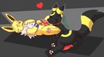  anus arkoh arkoh_umbreon balls cum eeveelution fan_character fellatio feral jetta_the_jolteon jolteon male male/male nintendo oral penis pok&eacute;mon pok&eacute;mon_(species) precum sex tongue umbreon video_games 