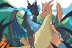  bluewhale127 charizard claws cute duo embrace fire hug invalid_color invalid_tag male male/male mega_charizard mega_charizard_x mega_charizard_y mega_evolution nintendo pok&eacute;mon pok&eacute;mon_(species) red_eyes video_games wings 