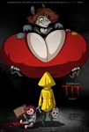  2017 big_breasts blood breast_expansion breasts canadian_flag canine cleavage clothed clothing clown coraline doll english_text female fox friday_the_13th halloween holidays huge_breasts hyper hyper_breasts it knife mammal mask nipple_bulge parody pennywise_the_dancing_clown text wolfjedisamuel 