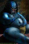  blue_skin clothing edit groping_self hand_in_pants jockstrap male monsterbait open_mouth overweight photo_manipulation predator_(franchise) slightly_chubby underwear yautja 